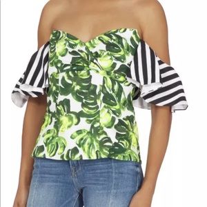 $395 Caroline Constas Floral Top Small S New